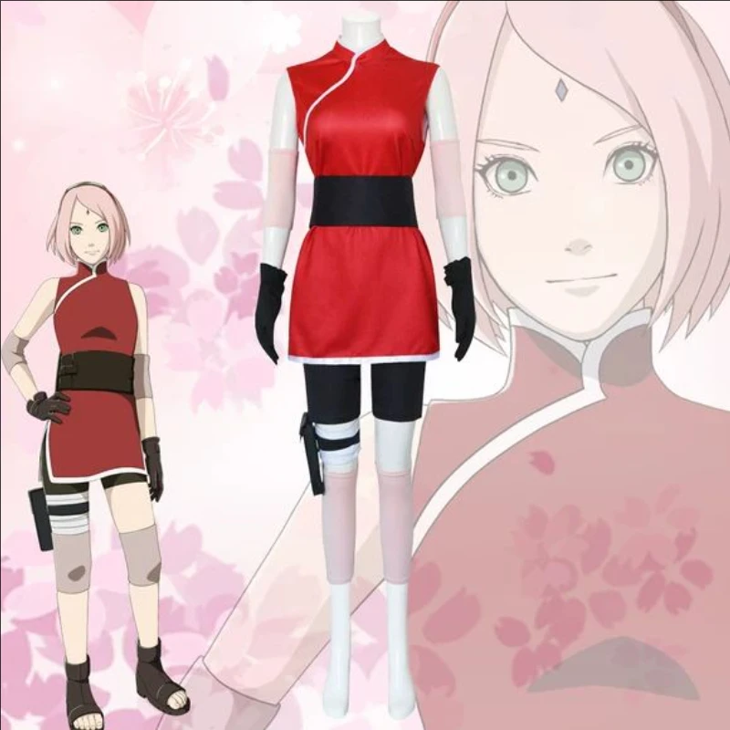Anime Cosplay Ninja - Costume Completo da Ninja Sakura Haruno