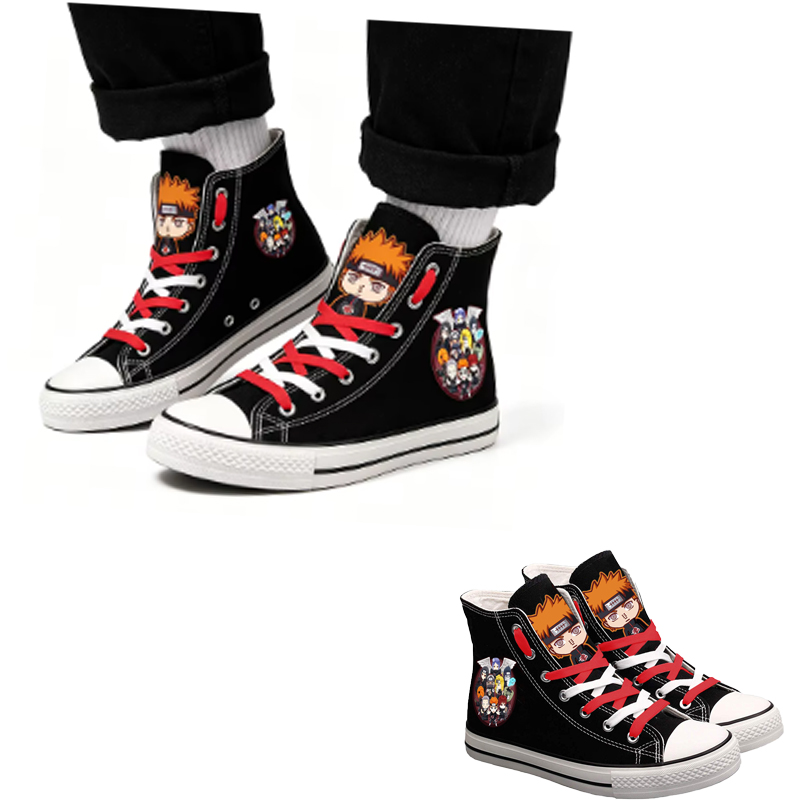 Anime Cosplay Girl Ideas - Scarpe in tela alte Naruto Uzumaki